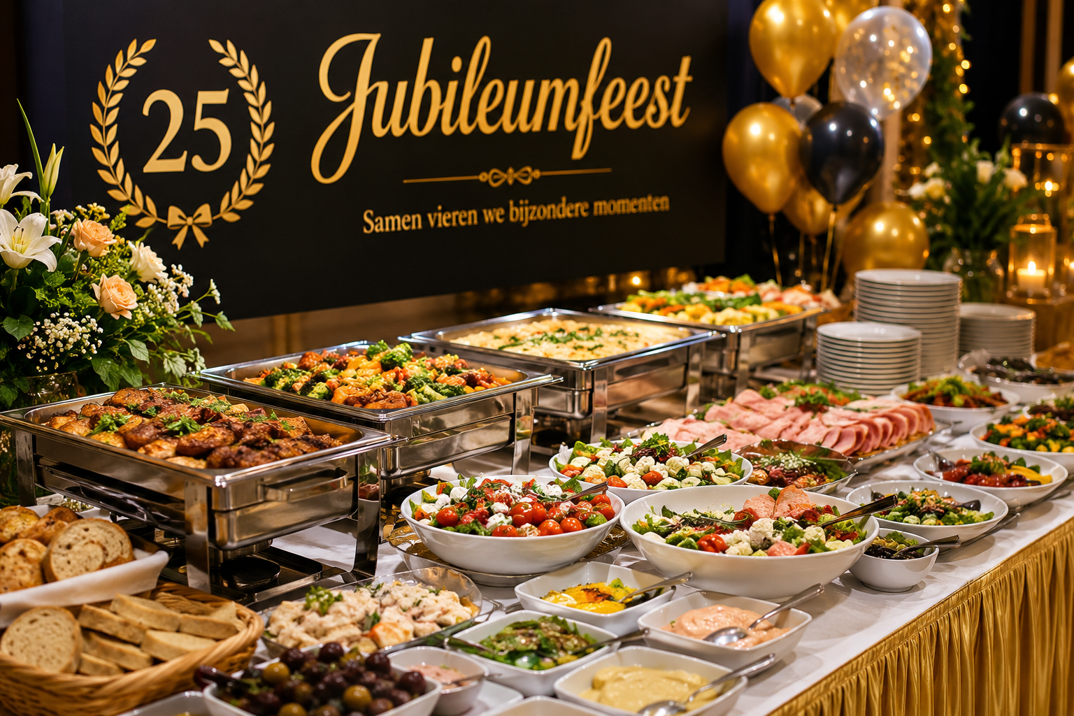 Buffet voor jubileumfeest